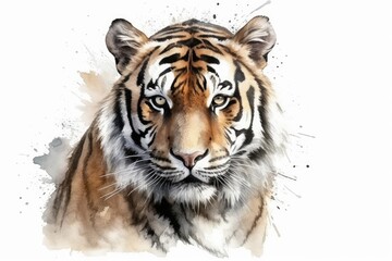 Fototapeta premium bengal tiger isolated on white