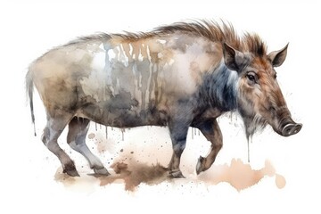 wild boar walking in the sun