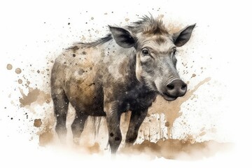 Fototapeta premium wild boar in the water