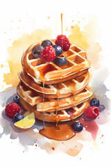 Breakfast waffle's and berries