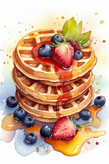 Breakfast waffle's and berries