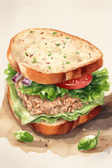 Healthy hearty tuna sandwich