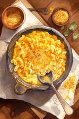 Mac n' Cheese watercolor
