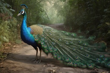 Obraz premium peacock in front of a background