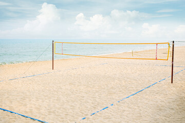 The summer sea beach volleyball court.