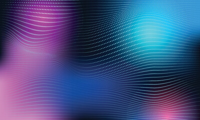 Abstract Waving Particle Technology Background Design. Abstract wave moving dots flow particles, hi-tech and big data background design for brochures, flyers, magazine, business card, banner. Vector