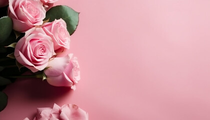 Pink blossoms in nature, a romantic gift generated by AI