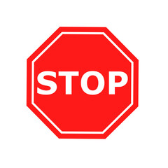 simple red roadsign on white background