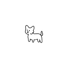 cute dog doodle illustration vector