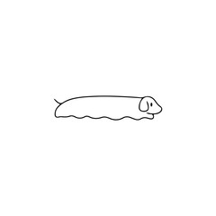 cute long body dog ​​doodle illustration vector