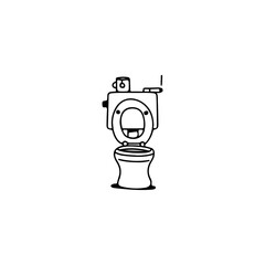 vector illustration doodle toilet concept