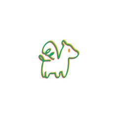 cute unicorn doodle illustration vector