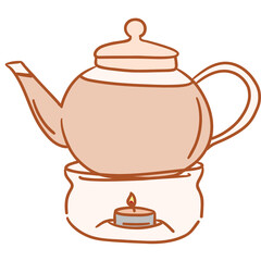 self care things_element_hand drawing style_transparent background_color_herbal tea pot _file png