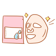 self care things_element_hand drawing style_transparent background_color_facial treatment mask_file png