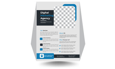 School Admission Flayer, College Flayer ,template design set with blue,new digital marketing flyer set