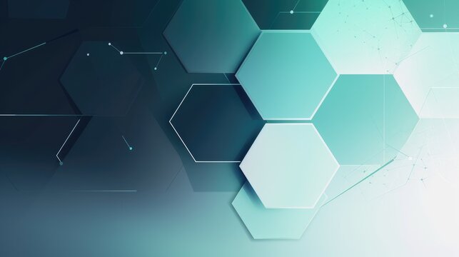 Fototapeta Abstract background with hexagons, AI generated