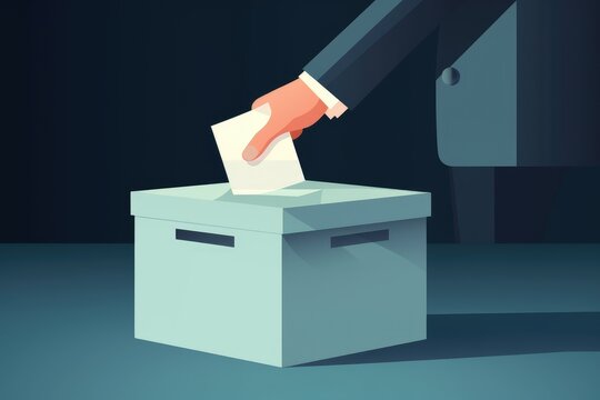 Election vote, polling station, voter, AI generated