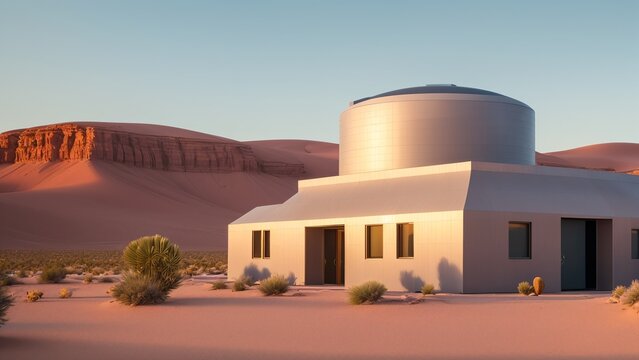 An Excellent Rendering Of A Desert House In The Desert AI Generative