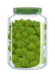 A llustration of some Medical Marijuana Budsin glass jar.