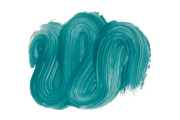 Shiny green brush isolated on transparent background. Deep Lake Green Turquoise Brush