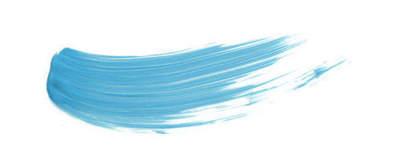 Shiny light blue brush isolated on transparent background. light blue watercolor png