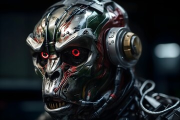 monkey head robotic prototype, generative ai generated technology