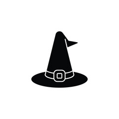 Witch hat silhouette icon. Vector illustration.
