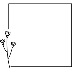 Wildflower frame line art illustration