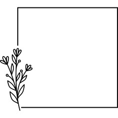 Wildflower frame line art illustration