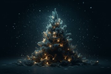 A straightforward illustration depicting the concept of a Christmas tree for the holiday season. Generative AI