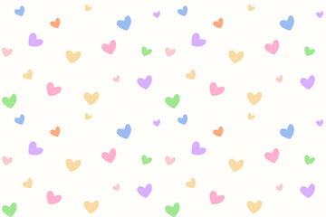 Mini Heart Pastel Colorful Seamless Pattern Background Cute Kawaii for Kids Baby Child Childhood Nursery Preschool Kindergarten Love Valentine’s Day Vector Illustration Wallpaper Design