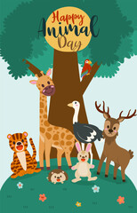 Banner the Jungle Animals in the forest