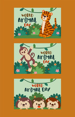 Banner the Jungle Animals in the forest