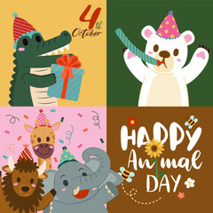 Banner the Jungle Animals in the forest