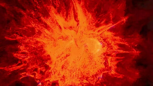 Current discharges are continually erupting through the mighty eruption of flames.