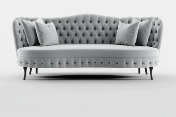 Modern silver sofa on white background isolated 3d render