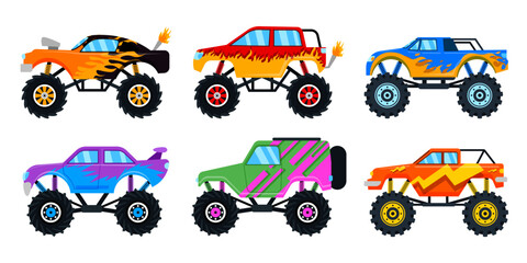 Naklejka premium Set of beautiful design on offroad car vector