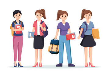 character girls student. Back to school , university concept	
