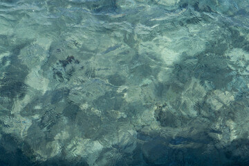 Background shot of aqua sea water surface. Red sea. Blue ocean water texture background. Surface of the sea.