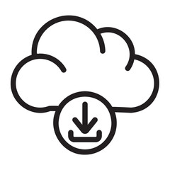 cloud download line icon
