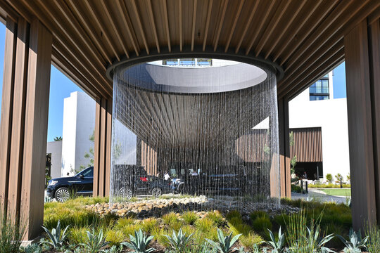 NEWPORT BEACH, CALIFORNIA - 22 APR 2023: Oculus at VEA Newport Beach, A Marriott Resort and Spa, in Newport Center adjacent to Fashion Island