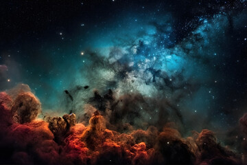Naklejka na ściany i meble Huge Nebula and stars