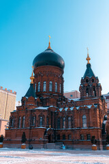 January 2nd, 2022. HARBIN, CHINA. Saint Sophia Cathedral, a famous historic site in Harbin, Heilongjiang, China.