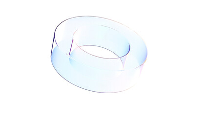 Holographic tube on transparent 3d render