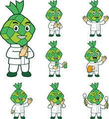 Fototapeta premium Ketupat Cartoon Character
