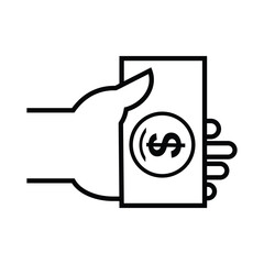 hand holding dollar, icon and logo