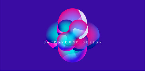 Spheres and circles abstract background, trendy colorful design. Vector Illustration For Wallpaper, Banner, Background, Card, Book Illustration, landing page