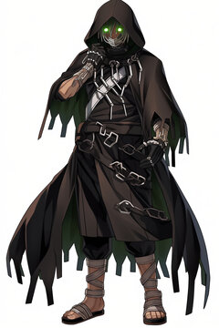 盗賊の男性キャラクターの全身イラスト(AI generated image)