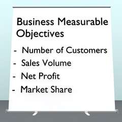 Business Measurable Objectives concept