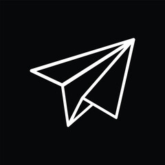 origami plane icon and logo